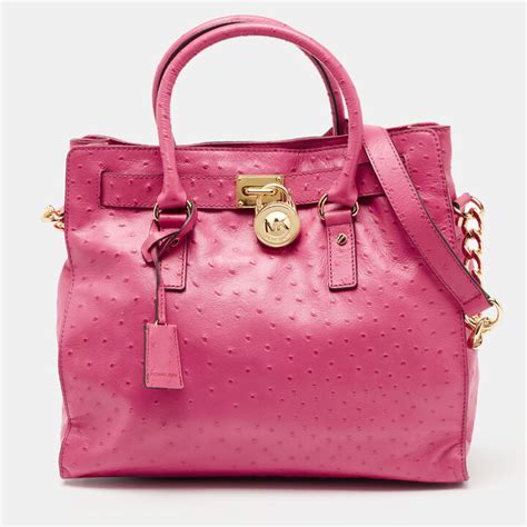 michael kors ostrich bag hamilton|Michael Kors Hamilton Ostrich Leather Flap Small Shoulder .